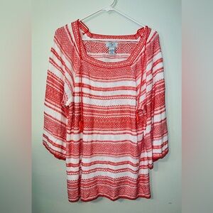 EC: OSO Casuals Women’s Knit 3/4 Sleeve Top! Size 1X.